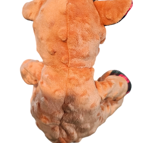 Christmas Reindeer Dog Toy with Plaid Hat and Crinkle - Picture 3 of 6